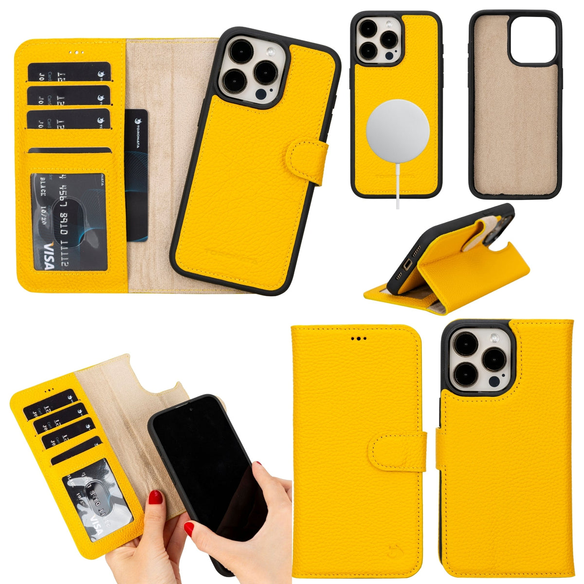 Casper Leather iPhone 15 Pro Max Wallet Case | Detachable MagSafe Compatible RFID Protection