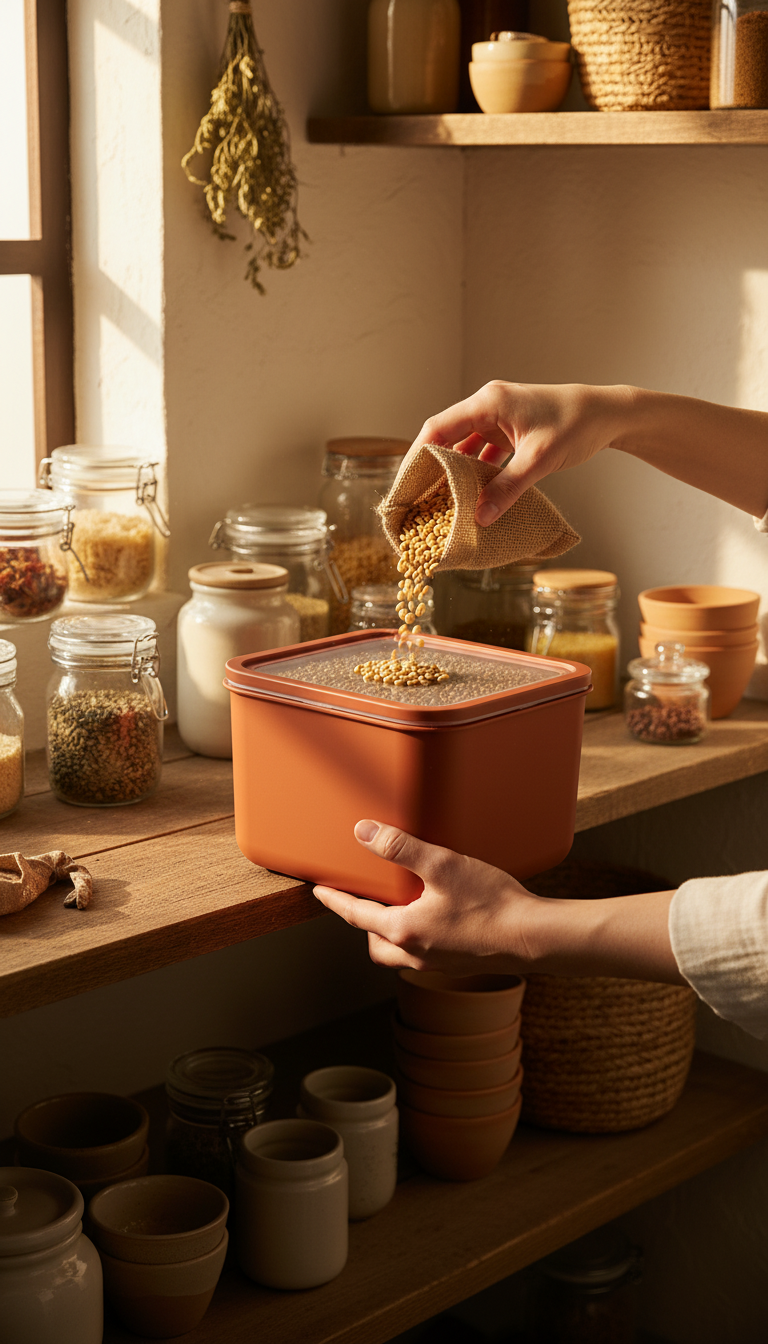 Stackable Food Storage Container in use