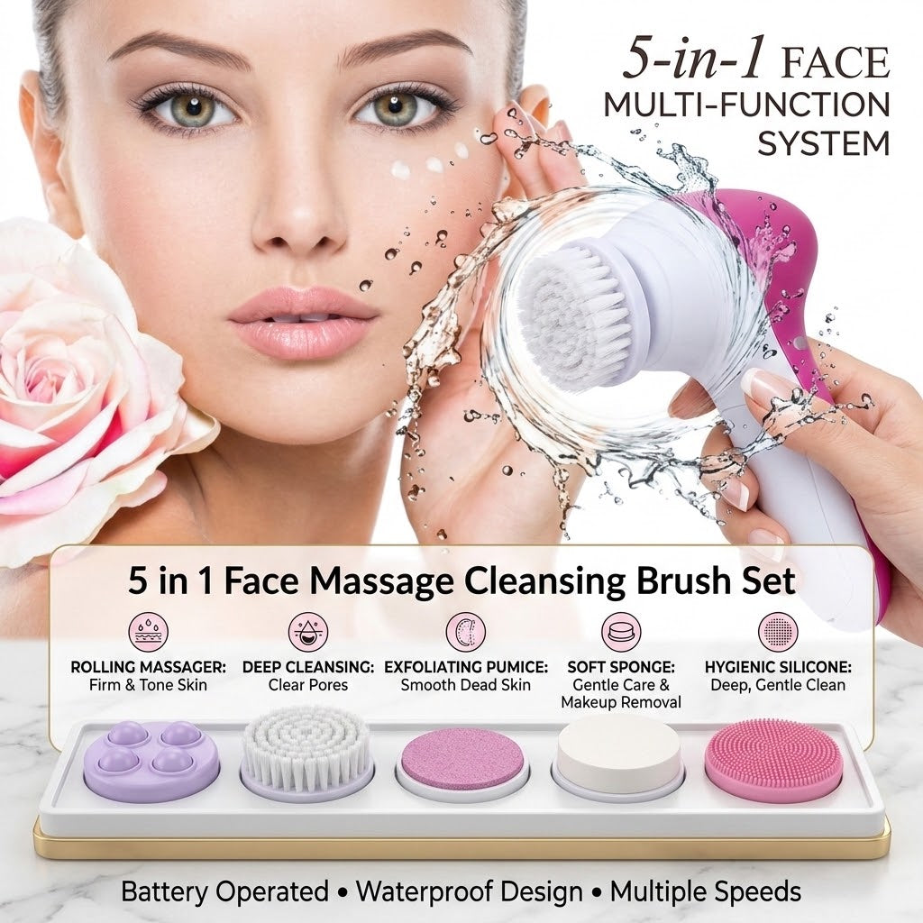 5 in 1 Face Massage Cleansing Brush Set