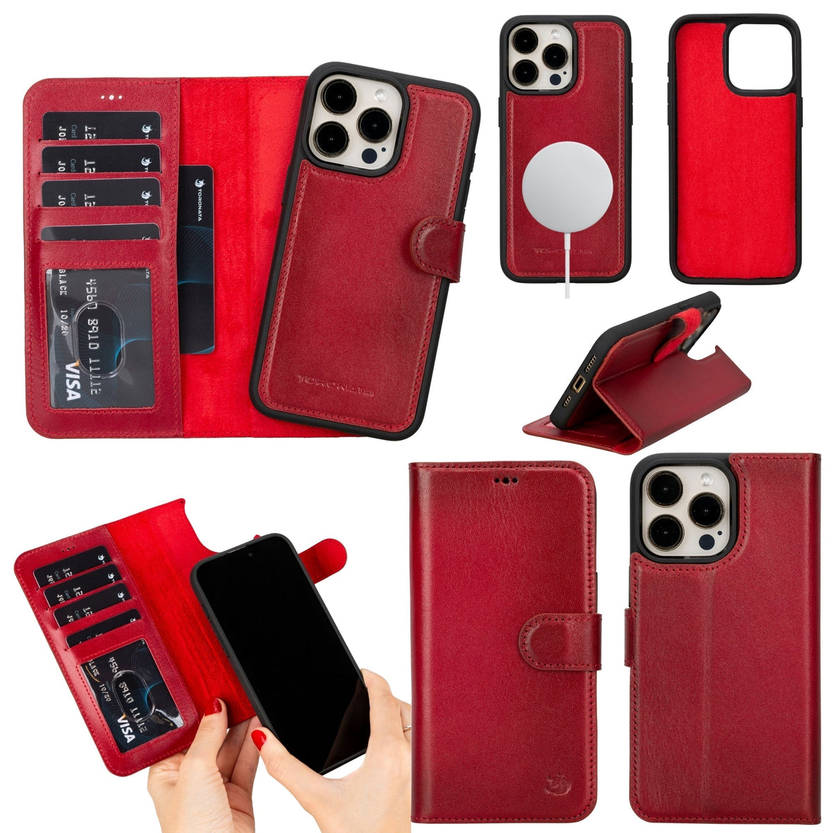 Casper Leather iPhone 15 Pro Max Wallet Case | Detachable MagSafe Compatible RFID Protection